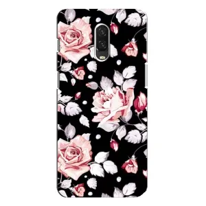 Чехлы с Цветами для One Plus 6T (VPrint) (Цветочки на черном)