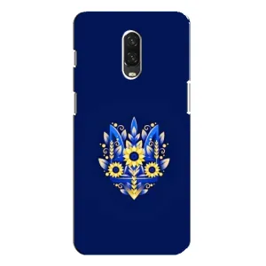 Чехлы для One Plus 6T  Укр. Символика (AlphaPrint) (Цветочный Герб)