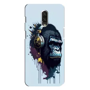 Чехол с Обезьянами One Plus 6T - (AlphaPrint) (Горилла в наушниках)