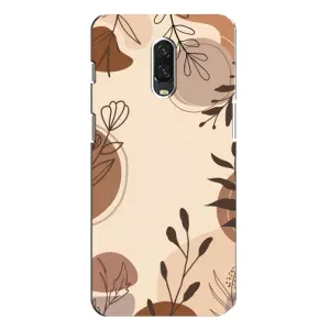 Чехол с принтом «Коричневые цветы» для OnePlus 6T