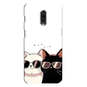 Чехол с рисунком кот на One Plus 6T (Коты в очках)