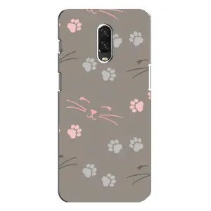 Чехол с рисунком кот на One Plus 6T (Лапы и усы)
