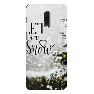 Новогодние, Праздничные Чехлы для One Plus 6T - 2024 год (Let it snow)