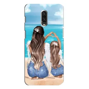 Чехол с печатью для One Plus 6T - (Мама с ребенком) (AlphaPrint) (Мама с доченькой)