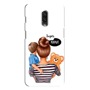 Чехол с печатью для One Plus 6T - (Мама с ребенком) (AlphaPrint) (Мама с сыном)