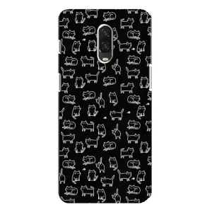 Чехол с принтом для One Plus 6T (AlphaPrint) Модные коты (Меленькие котики)
