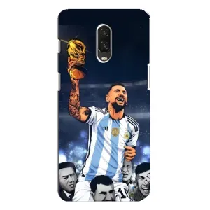 Чехлы для One Plus 6T (Leo чемпион) (AlphaPrint) (Месси с кубком)