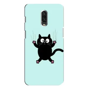 Чехол с принтом для One Plus 6T (AlphaPrint) Модные коты (Падающий кот)