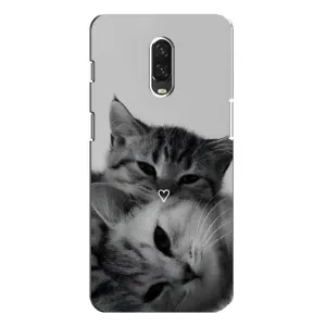 Чехол с рисунком кот на One Plus 6T (Пара котов)