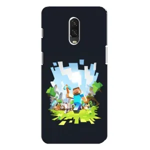 Чехол Майнкрафт на One Plus 6T (AlphaPrint) Minecraft (персонажи Minecraft)
