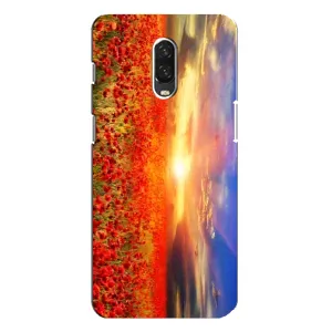 Чехол с картинкой (Стильные) для ВанПлас 6Т - (AlphaPrint) (Поле тюльпанов)