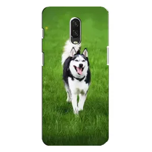 Чехол с Хаски для One Plus 6T - (AlphaPrint) (Радостный Хаски)