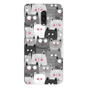 Чехлы с Котиками для One Plus 6T (VPrint) (Рисованные котики)