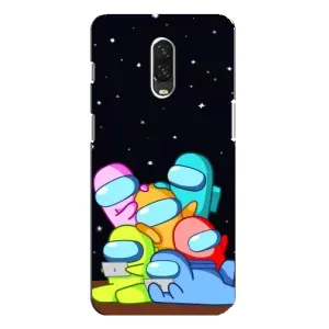 Чехол Амонг Ас для One Plus 6T (AlphaPrint) (Скины в космосе)