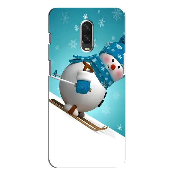 Чохол з принтом «Сніговик на лижах» для OnePlus 6T