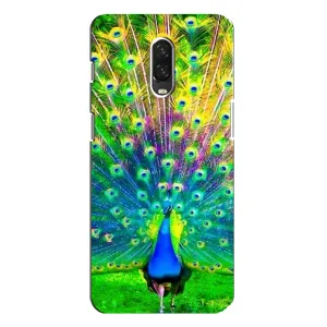 Чехол с птицами на One Plus 6T (VPrint) (Яркий Павлин)