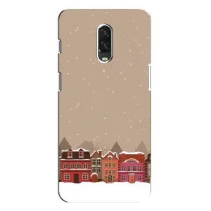 Новогодние, Праздничные Чехлы для One Plus 6T - 2024 год (Зимний город)