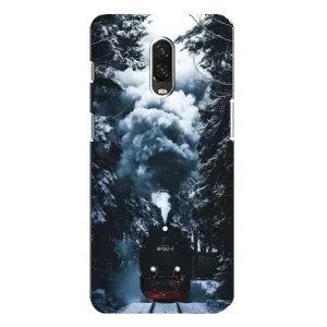 Новогодние, Праздничные Чехлы для One Plus 6T - 2024 год (Зимний поезд)