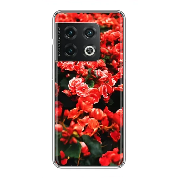 Чохол з принтом «Квіти червоні» для OnePlus 10 Pro