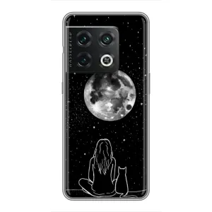 Чехол с рисунком кот на OnePlus 10 Pro (Девушка с котом)