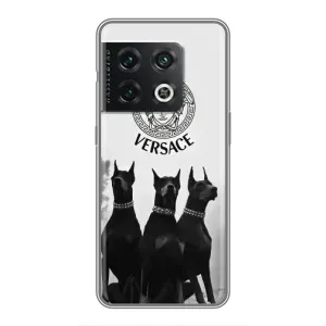Чехлы VERSACE для ВанПлас 10 Про (PREMIUMPrint) (Доберман Версаче)