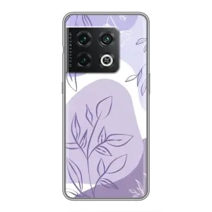 Силиконовый чехол с принтом в цветах на OnePlus 10 Pro (Фиолетовые листья абстракция)