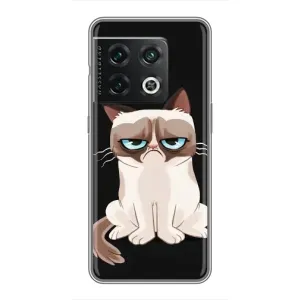 Чехол с принтом для OnePlus 10 Pro (AlphaPrint) Модные коты (Грустный кот)