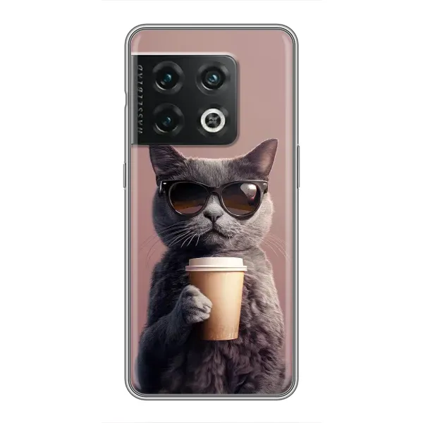 Чехол с принтом «Кот с кофе» для OnePlus 10 Pro
