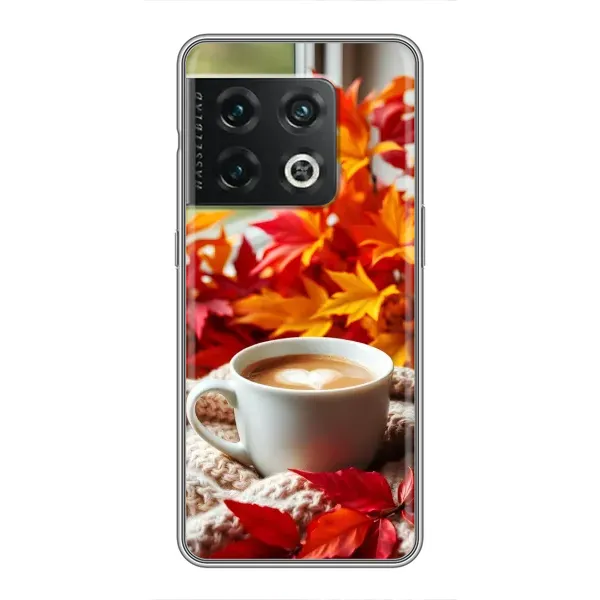 Чехол с принтом «Кофе и листья» для OnePlus 10 Pro