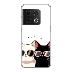 Чехол с рисунком кот на OnePlus 10 Pro (Коты в очках)