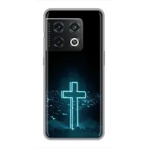 Чехол для OnePlus 10 Pro (AlphaPrint) - (Христианские) (Крест и город)