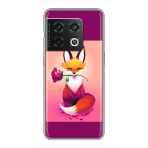 Чехлы с картинкой Лисички для OnePlus 10 Pro (VPrint) (Лисичка с розочкой)