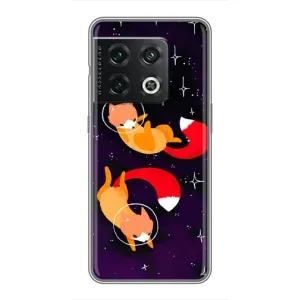 Чехлы с картинкой Лисички для OnePlus 10 Pro (VPrint) (Лисички космонавты)