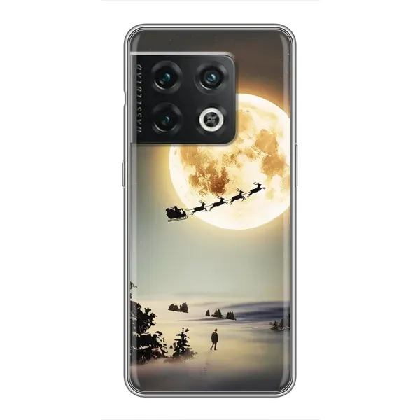 Чехол с принтом «Санта на луне» для OnePlus 10 Pro