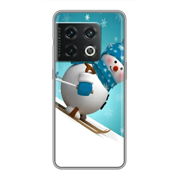 Чехол с принтом «Снеговик на лыжах» для OnePlus 10 Pro