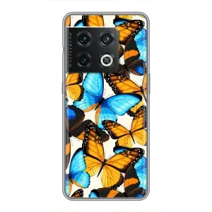 Чехол с принтом для ВанПлас 10 Про - (Прикольные) (AlphaPrint) (Яркие бабочки)