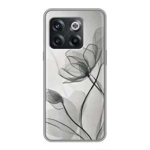 Чохол з квітковим принтом на OnePlus 10T . украинськими . буквами і цифрами: ОнеПлюс 10Т (Чорні квіти)