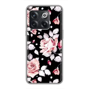 Чехлы с Цветами для OnePlus 10T (VPrint) (Цветочки на черном)