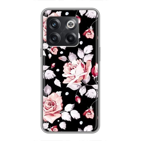 Чохол з принтом «Квіти на чорному» для OnePlus 10T Чохол з принтом «Квіти на чорному» для OnePlus 10T
