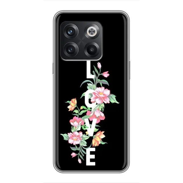 Чохол з принтом «Квіти LOVE» для OnePlus 10T