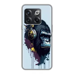 Чохол з Мавпами OnePlus 10T - (AlphaPrint) (Горила в навушниках)