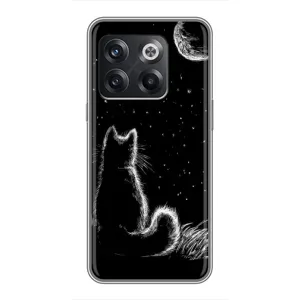 Чохол з принтом для OnePlus 10T (AlphaPrint) Модні коти (Котик і місяць)