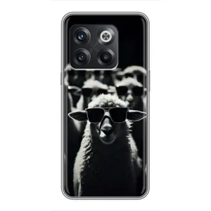 Чохол з принтом стильні тварини для OnePlus 10T . украинськими . буквами і цифрами: ОнеПлюс 10Т (Овечка в окулярах)