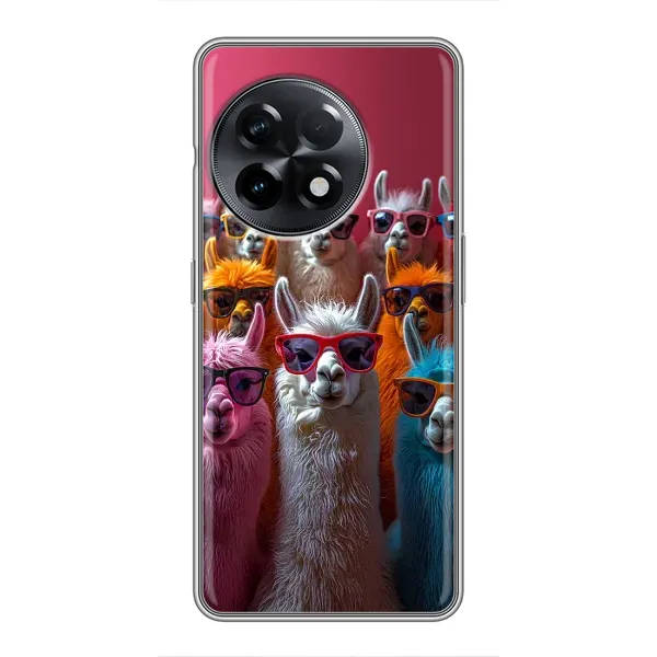 Чехол с принтом «Ламы в очках» для OnePlus 11 Pro