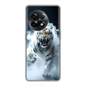 Чехол с картинкой «Хищники» для OnePlus 11 Pro (Белый тигр в дыму)
