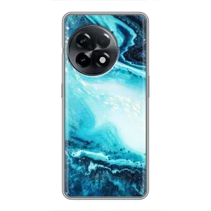 Мраморный чехол на OnePlus 11 (VPrint) (Голубой мрамор)