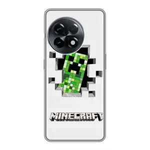Чехол Майнкрафт на OnePlus 11 (AlphaPrint) Minecraft (крипер Майнкрафт)