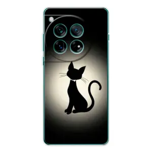 Чехол с принтом для OnePlus 11R (AlphaPrint) Модные коты (Силуэт котика)