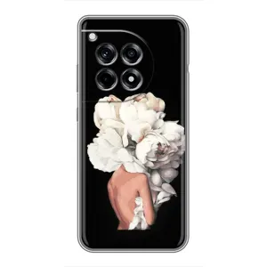 Чехлы (ART) Цветы на OnePlus 12 Pro (VPrint) (Белые цветы)