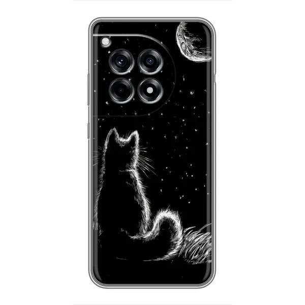 Чехол с принтом «Котик и луна» для OnePlus 12 Pro